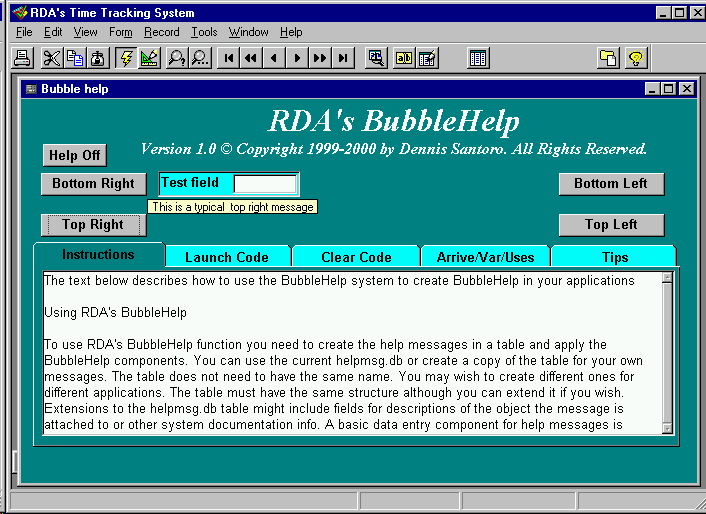Main screen