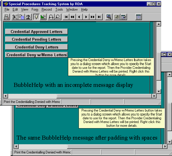 Adjusted message display